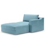 Ecksofa Dixwell mit Longchair Webstoff Palila: Hellblau - Longchair davorstehend rechts