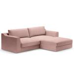 Hoekbank Dixwell met chaise longue Geweven stof Palila: Mauve - Longchair vooraanzicht rechts