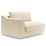 Ecksofa Dixwell mit Longchair Webstoff Palila: Creme - Longchair davorstehend rechts