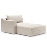 Hoekbank Dixwell met chaise longue Geweven stof Palila: Lichtgrijs - Longchair vooraanzicht links