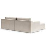 Hoekbank Dixwell met chaise longue Geweven stof Palila: Lichtgrijs - Longchair vooraanzicht links