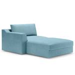 Ecksofa Dixwell mit Longchair Webstoff Palila: Hellblau - Longchair davorstehend links