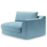 Ecksofa Dixwell mit Longchair Webstoff Palila: Hellblau - Longchair davorstehend links