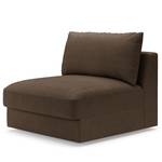 Wohnlandschaft Dixwell Webstoff Palila: Espresso - Longchair davorstehend links / Ottomane rechts