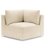 Wohnlandschaft Dixwell Webstoff Palila: Creme - Longchair davorstehend links / Ottomane rechts