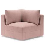 Zithoek Dixwell met hocker Geweven stof Palila: Mauve - Longchair vooraanzicht rechts/Ottomaan links