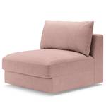 Zithoek Dixwell met hocker Geweven stof Palila: Mauve - Longchair vooraanzicht rechts/Ottomaan links