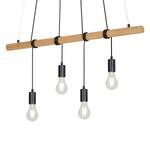 Hanglamp Bar ijzer/hout - 4 lichtbronnen