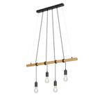 Suspension Bar Fer / Bois - 4 ampoules