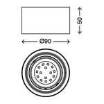 LED-plafondlamp Tube ijzer - 1 lichtbron