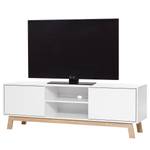 Tv-meubel Sinetta wit/eikenhouten look