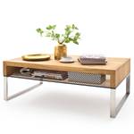 Salontafel Vinton massief eikenhout/glas - Breedte: 110 cm