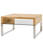 Tavolino da salotto Vinton Quercia massello / Vetro - Larghezza: 70 cm