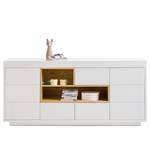 Dressoir Kuusaa wit/eikenhouten look - Breedte: 193 cm