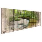 Tableau déco The River of Memories Lin - Marron / Vert - 120 x 40 cm