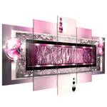 Tableau déco plexiglas Cyclamen Dream Plexiglas - Argenté / Rose - 200 x 100 cm