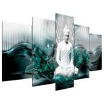 Acrylglas-afbeelding Azure Meditation acrylglas - zilverkleurig/turquoise - 200 x 100 cm