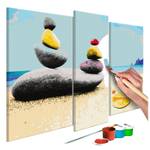 Bild Am Strand Malen nach Zahlen - Leinen - Mehrfarbig - 110 x 90 cm