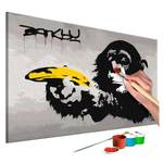 Schilderen op Nummer - Aap (Banksy) linnen - meerdere kleuren - 60 x 40 cm