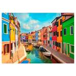 Vliesbehang Colorful Canal in Burano premium vlies - meerdere kleuren - 350 x 245 cm