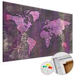 Korkbild Amethyst Map Kork - Violett / Beige - 90 x 60 cm