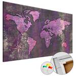 Korkbild Amethyst Map Kork - Violett / Beige - 120 x 80 cm