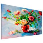 Bild Beautiful Roses Leinen - Mehrfarbig - 120 x 80 cm