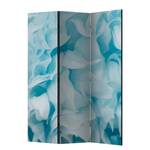 Paravent Azalea (3 éléments) Intissé - 135 x 172 cm - Blanc / Turquoise