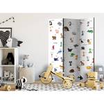 Kamerscherm Kids Animals vlies - wit/meerdere kleuren - 3-delige set