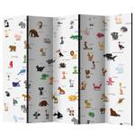 Kamerscherm Kids Animals vlies - wit/meerdere kleuren - 5-delige set