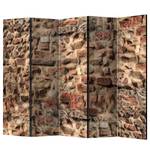 Kamerscherm Ancient Wall (5-delig) vlies - bruin - 225 x 172 cm