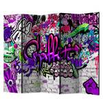 Paravent Purple Graffiti (5 éléments) Intissé - Multicolore - 225 x 172 m