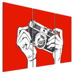 Afbeelding A Photographer linnen - rood/wit - 120 x 80 cm