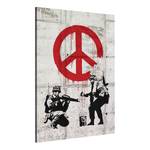Bild Soldiers Peace by Banksy Leinen - Mehrfarbig - 80 x 120 cm