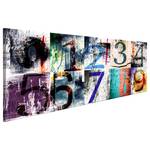 Bild Colourful Numbers Leinen - Mehrfarbig - 120 x 40 cm