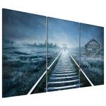 Bild A Journey in the Fog Leinen - Blau - 120 x 80 cm