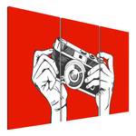 Afbeelding A Photographer linnen - rood/wit - 60 x 40 cm