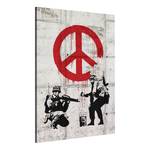 Bild Soldiers Peace by Banksy Leinen - Mehrfarbig - 40 x 60 cm