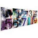 Bild Colourful Numbers Leinen - Mehrfarbig - 135 x 45 cm