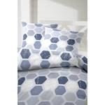 Parure de lit en coton renforcé Steep Coton - Blanc / Bleu colombe - 135 x 200 cm + oreiller 80 x 80 cm