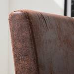 Gestoffeerde stoelen Nella I (set van 2) microvezel/massief rubberboomhout - vintage bruin/donkerbruin