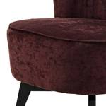 Fauteuil Inko I fluweel - Aubergine - Zwart