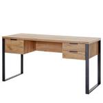 Bureau Loop staal - antracietkleurig - Eikenhouten look