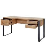 Bureau Loop staal - antracietkleurig - Eikenhouten look