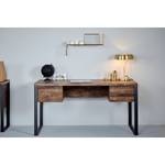 Bureau Loop staal - antracietkleurig - Vintage eikenhouten look