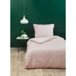 Parure de lit en satin mako Waterfall Coton - Rose clair - 155 x 220 cm + oreiller 80 x 80 cm