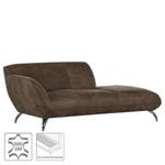 Chaise longue Astley echt leer - Nougatkleurig - Armleuning vooraanzicht links