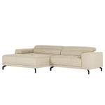 Ecksofa Ashwell Flachgewebe - Beige - Longchair davorstehend links