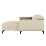 Ecksofa Ashwell Flachgewebe - Beige - Longchair davorstehend links