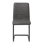 Chaises cantilever Lylen (lot de 2) Imitation cuir / Acier - Noir - Gris vintage